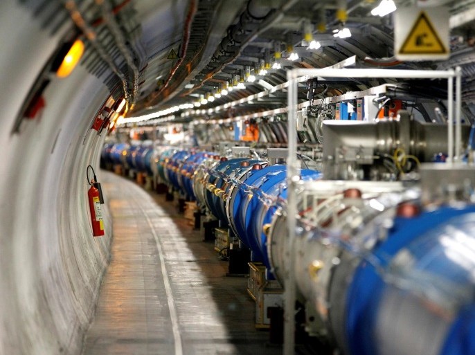A general view of the Large Hadron Collider (LHC) experiment during a media visit at the Organization for Nuclear Research (CERN) in Saint-Genis-Pouilly, France, near Geneva in Switzerland, July 23, 2014. To match Interview SCIENCE-CERN/ REUTERS/Pierre Albouy/File Photo