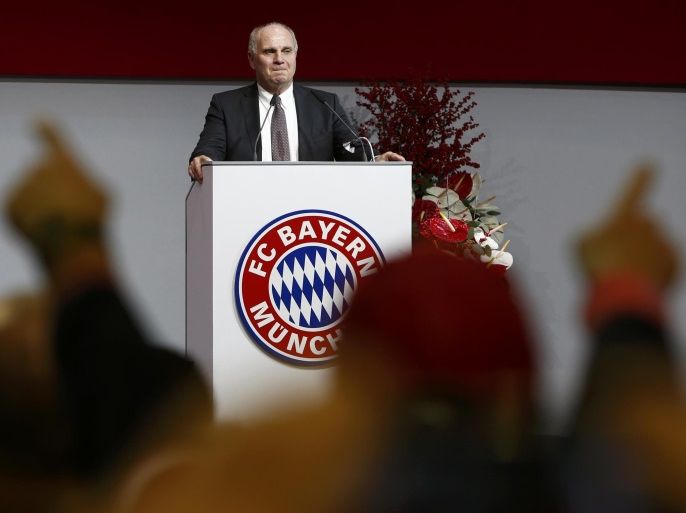 Bayern Munich's new elected President Uli Hoeness is pictured during the annual general meeting of the German Bundesliga first division soccer club in Munich, Germany, November 25, 2016. REUTERS/Michaela Rehle