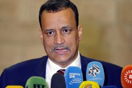 United Nations envoy to Yemen Ismail Ould Cheikh Ahmed speaks to reporters upon his arrival to Sanaa airport October 23, 2016. REUTERS/Khaled Abdullah