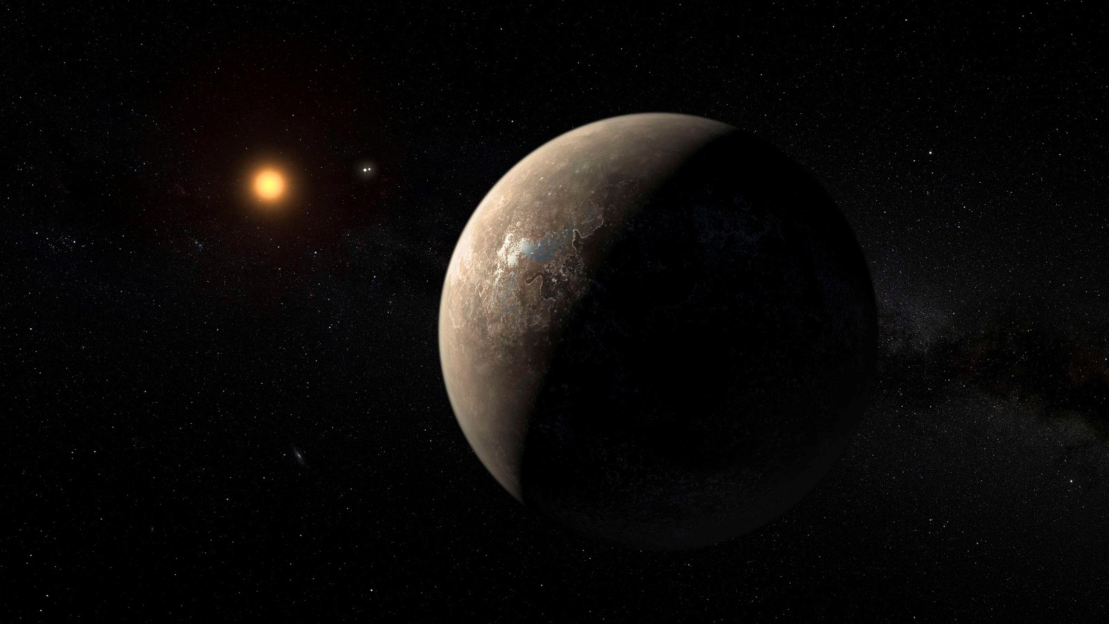 ‪الكوكب بروكسيما بي يدور حول نجمه في المنطقة القابلة للسكن مما يرجح وجود حياة عليه‬ (رويترز)