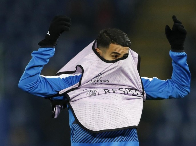 Britain Football Soccer - Leicester City v Club Brugge - UEFA Champions League Group Stage - Group G - King Power Stadium, Leicester, England - 22/11/16 Leicester City's Riyad Mahrez during the warm up before the match Action Images via Reuters / Carl Recine Livepic EDITORIAL USE ONLY.