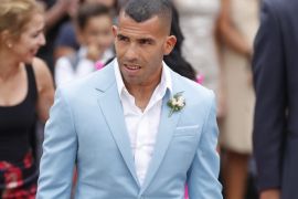 Player of Argentinian soccer club Boca Juniors Carlos Tevez during his wedding in San Isidro, provincial of Buenos Aires, Argentina, 22 December 2016.