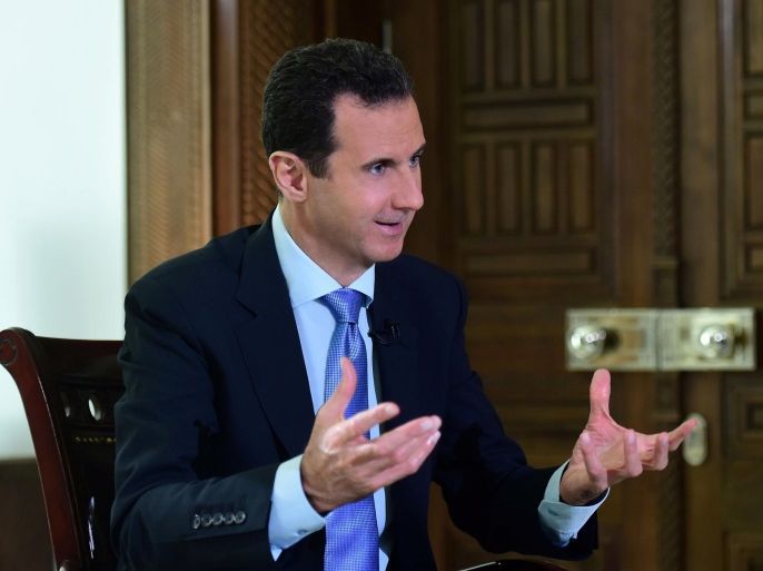 Syria's President Bashar al-Assad speaks during an interview with a Portuguese television channel in this handout picture provided by SANA on November 15, 2016. SANA/Handout via REUTERS ATTENTION EDITORS - THIS PICTURE WAS PROVIDED BY A THIRD PARTY. IT IS DISTRIBUTED, EXACTLY AS RECEIVED BY REUTERS, AS A SERVICE TO CLIENTS. REUTERS IS UNABLE TO INDEPENDENTLY VERIFY THE AUTHENTICITY, CONTENT, LOCATION OR DATE OF THIS IMAGE. FOR EDITORIAL USE ONLY. TPX IMAGES OF THE DAY