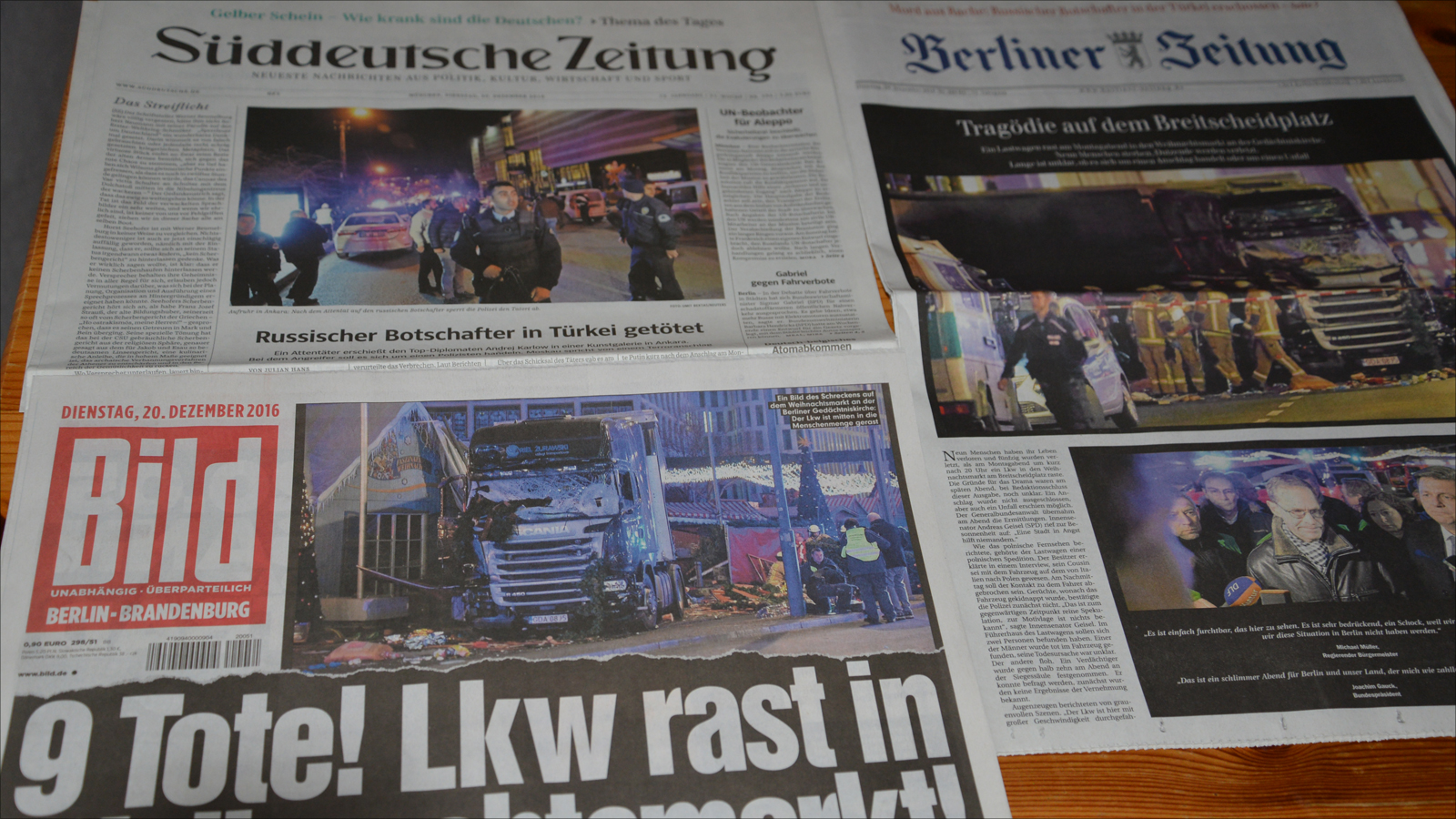 الصحف الألمانية ربطت بين عملية اقتحام سوق أعياد الميلاد ببرلين و هجوم نيس الصيف الماضي (الجزيرة نت)