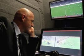 FIFA President Gianni Infantino looks at a replay from the previous day's friendly soccer match between France and Italy, during a press conference in Bari, Italy, 02 September 2016. Infantino said "football history" was made by a successful test of video replays in France's 3-1 win over Italy on 01 September. While the test was labeled offline, Infantino cited an instance where video was examined when Italy protested for a perceived handball by Layvin Kurzawa following a header from Daniele De Rossi. 'You could see that the referee stopped play for a couple of seconds and during those seconds the two referees in the truck verified that there was no penalty,' Infantino told Rai TV. EPA/ANNAMARIA LOCONSOLE BEST QUALITY AVAILABLE