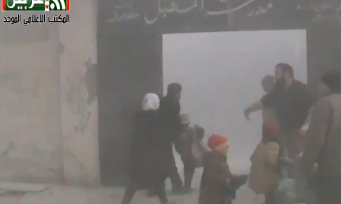 خوف وهلع لقصف مدرسة بريف دمشق