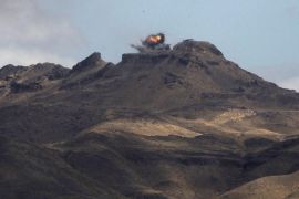 Smoke rises from a Houthi-held military position following a Saudi-led airstrike on top of a mountain overlooking the capital Sana’a, Yemen, 21 December 2016. According to reports, the Saudi-led military coalition intensified airstrikes against several positions of the Houthi rebels and their allies across Yemen.
