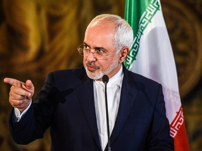 Iranian Foreign Minister Mohammad Javad Zarif gestures during a press conference following his meeting with Czech Republic Prime Minister Lubomir Zaoralek (not seen), in Cernin Palace, Prague, Czech Republic, 11 November 2016