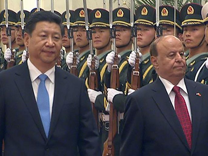 الرئيس اليمني في زيارة سابقة إلى الصين نوفمبر 2013