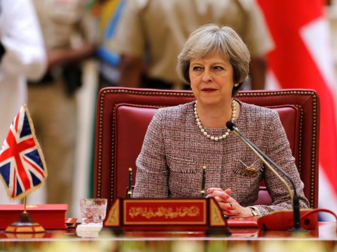 British Prime Minister Theresa May attends the first Gulf Cooporative Council's (GCC) " GCC British Summit", in Sakhir Palace Bahrain, December 7, 2016. REUTERS/Hamad I Mohammed