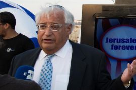Trump's Israel advisor David Friedman (L) and Marc Zell chairman of Republicans overseas Israel (R) give interviews to the media during an election campaign event called 'Jerusalem forever' in Mount Zion, the Old city of Jerusalem, Israel, 26 October 2016 .