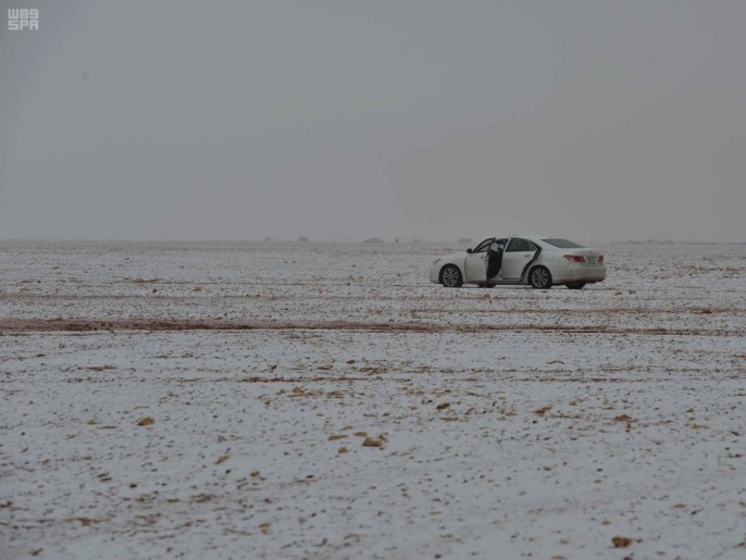 بعض المناطق التي غطتها الثلوج بشمال السعودية (واس)