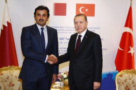 Turkish President Tayyip Erdogan meets with Qatar's Emir Sheikh Tamim Bin Hamad Al-Thani in the Black Sea city of Trabzon, Turkey, December 18, 2016. Kayhan Ozer/Presidential Palace/Handout via REUTERS ATTENTION EDITORS - THIS PICTURE WAS PROVIDED BY A THIRD PARTY. FOR EDITORIAL USE ONLY. NO RESALES. NO ARCHIVE.