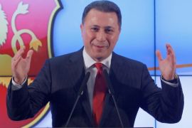 Leader of Macedonian ruling party VMRO-DPMNE and former Prime Minister Nikola Gruevski addresses the media in Skopje, Macedonia, December 12, 2016. REUTERS/Ognen Teofilovski