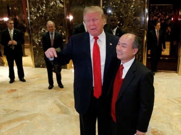 U.S. President-elect Donald Trump and Softbank CEO Masayoshi Son speak to the press after meeting at Trump Tower in Manhattan, New York City, U.S., December 6, 2016. REUTERS/Brendan McDermid TPX IMAGES OF THE DAY