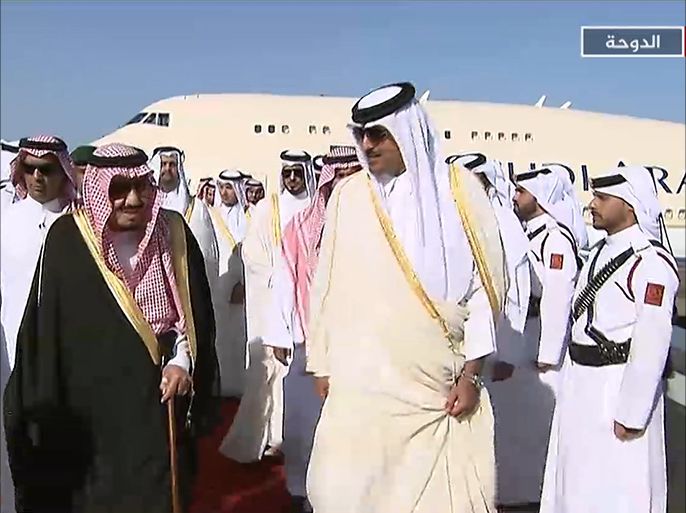 وصول الملك سلمان بن عبد العزيز الى الدوحة