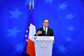 France's President Francois Hollande holds a news conference after a EU Summit at the European Council headquarters in Brussels, Belgium December 15, 2016. REUTERS/Eric Vidal