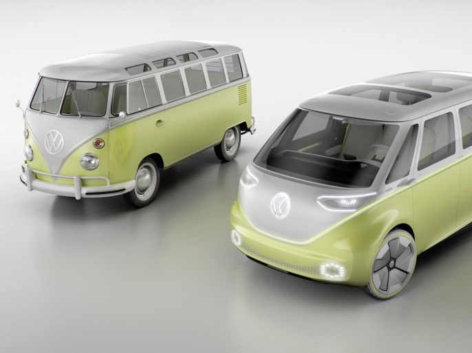 حافلة فولكسفاغن الصغيرة "آي دي باز" في تصميم أولي نشرته الشركة على موقعها