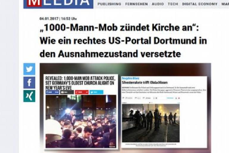 موقع ميديا الألماني يكشف الفبركة المزعومة لخبر إحراق كنيسة درتموند في موقع يميني أميركي