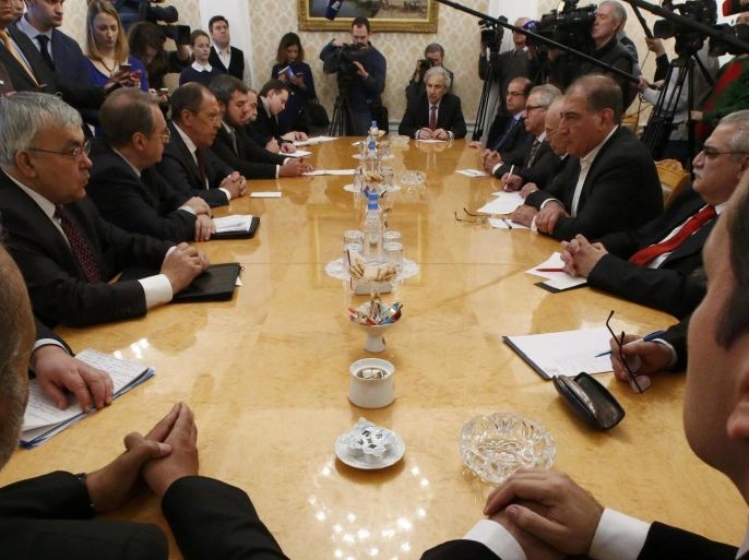 Russian Foreign Minister Sergei Lavrov meets with Syrian opposition representatives in Moscow, Russia January 27, 2017. REUTERS/Sergei Karpukhin