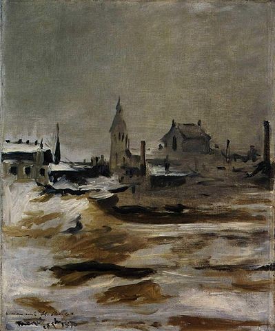  إدوارد مانيه، تأثير الثلج في بيتي مونتروج (1870م) (مواقع التواصل الإجتماعي)
