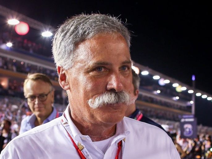 Chase Carey, President and Chief Operating Officer of 21st Century Fox and the new F1 chairman, walks on the track before the start of the Singapore Formula One Grand Prix night race in Singapore, 18 September 2016.