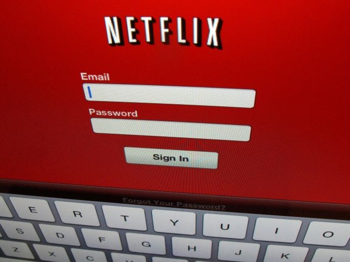 FILE PHOTO - The Netflix sign on screen is shown on an iPad in Encinitas, California, U.S. on April 19,2013. REUTERS/Mike Blake/File Photo