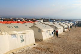 A general view shows tents housing displaced people from Aleppo in al-Kamouneh camp, in Idlib province, Syria December 29, 2016. Picture taken December 29, 2016. REUTERS/Ammar Abdullah