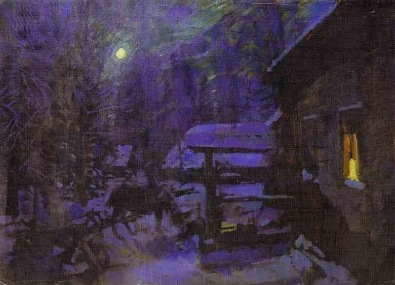 قسطنطين كوروفين، ليلة شتوية مقمرة (1913) (مواقع التواصل الإجتماعي)