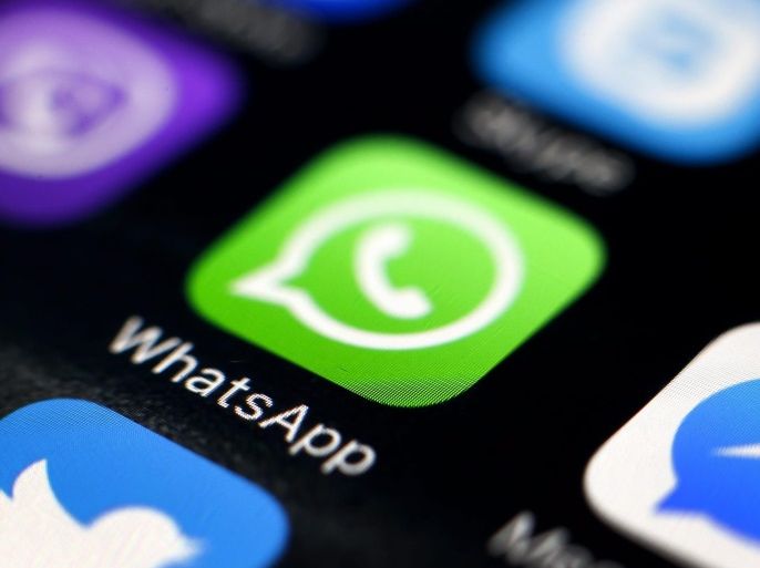 (FILE) A file picture dated 07 April 2016 shows the logo of the messaging application WhatsApp on a smartphone in Taipei, Taiwan. For the second time in six months, a Brazilian judge on 02 May 2016 ordered a temporary shutdown of the Facebook-owned WhatsApp messaging service. The ruling requires Brazilian mobile providers to block the service for 72 hours beginning at 1700 GMT on 02 May 2016. The order was issued in response to a motion from the Federal Police, who are