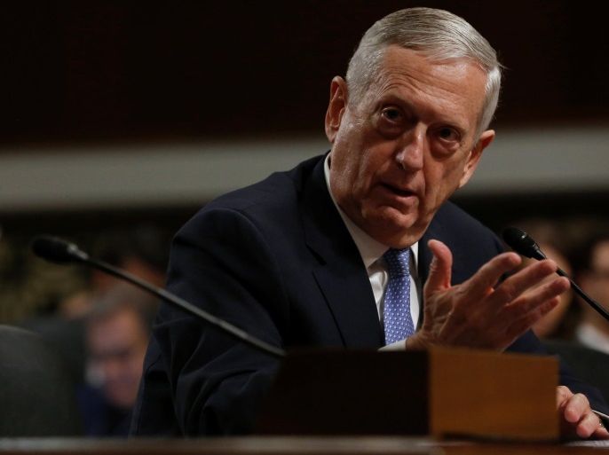 Retired U.S. Marine Corps General James Mattis testifies before a Senate Armed Services Committee hearing on his nomination to serve as defense secretary in Washington, U.S. January 12, 2017. REUTERS/Jonathan Ernst