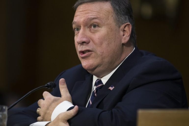 CIA Director nominee Congressman Michael Pompeo testifies during his confirmation hearing before Senate Intelligence Committee on Capitol Hill in Washington, DC, USA, 12 January 2017. Senate confirmation for President-elect Trump's nominees continues today with hearings for CIA Director, Secretary of Defense and HUD Secretary.
