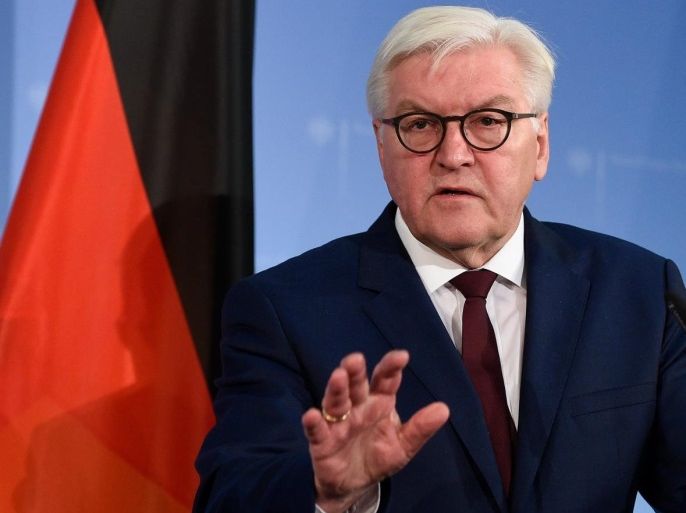German Foreign Minister Frank-Walter Steinmeier speaks at a press conference with Croatian Foreign Minister Davor Stier (not seen) at the Federal Foreign Office in Berlin, Germany, 14 December 2016.