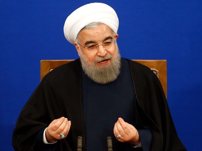 Iranian President Hassan Rouhani speaks during a press conference in Tehran, Iran, 17 January 2017. Media reported that Rouhani said that we are ready to help Saudi Arabia over Yemen and region problems if Saudi Arabia make a right decision.