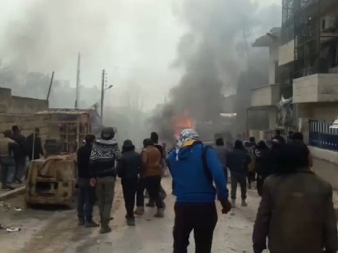 فيديو من موقع انفجار سيارة مفخخة في مدينة إعزاز