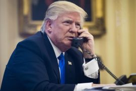 US President Donald J. Trump speaks on the phone with Prime Minister of Australia, Malcolm Turnbull, in the Oval Office in Washington, DC, USA, 28 January 2017. The call was one of five calls with foreign leaders scheduled for 28 January.