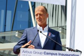 Chief Executive Officer of Airbus group Tom Enders delivers a speech during the inauguration of the new global headquarters of Airbus Group in Blagnac, near Toulouse, France, 28 June 2016. Airbus group was previously split between Paris and Munich. The new five building complex will welcome 1,500 employees.