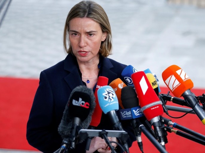 European Union foreign policy chief Federica Mogherini briefs the media during a European Union foreign ministers meeting in Brussels, Belgium February 6, 2017. REUTERS/Francois Lenoir