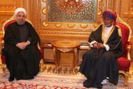 Iran's President Hassan Rouhani (L) meets with Oman's Sultan Qaboos in Muscat, Oman, February 15, 2017. President.ir/Handout via REUTERS ATTENTION EDITORS - THIS PICTURE WAS PROVIDED BY A THIRD PARTY. FOR EDITORIAL USE ONLY. NO RESALES. NO ARCHIVE.