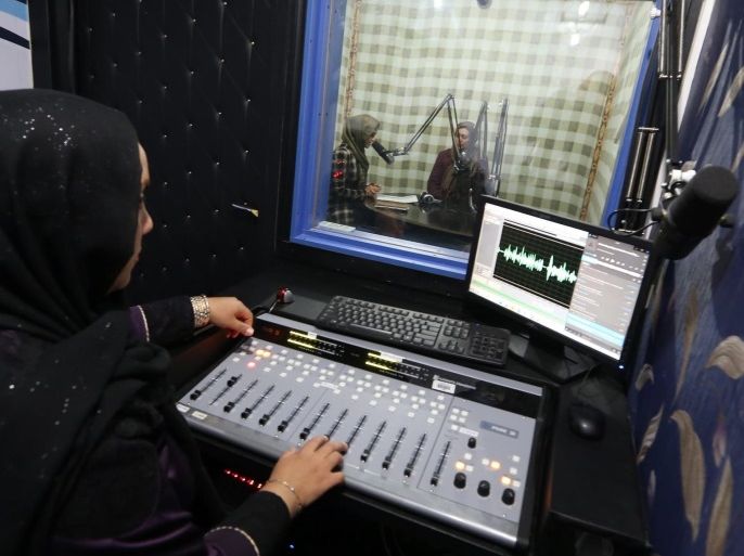 Afghan journalists work at Radio Sahar after its re-opening in Herat, Afghanistan, 07 December 2016. After months of closure the station operated again with the support of Herat women journalists. Radio Sahar is an independent women's community radio station in the province of Herat and one of the oldest radio in the province that began its broadcasting in 2003 to reach women and to educate them about their rights and how tackle in a male-dominated society. The station covers the city and some 40 kilometers around the city focuses on educational, entertainment and cultural programs.