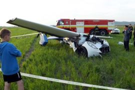 A photograph made available on 11 May 2015 showing a flying car called AeroMobil after in crashed during a test flight in Nitra, Slovakia on 08 May 2015.Pilot and chief designer Stefan Klein (not in the picture) wasn't injured.