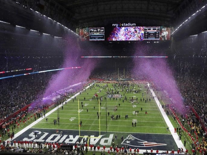 Overall view of the field as confetti sprays into the air after the New England Patriots defeated the Atlanta Falcons to win Super Bowl LI in Houston, Texas, U.S., February 5, 2017. REUTERS/Richard Carson