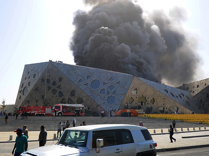 حريق بمركز الشيخ جابر الأحمد الثقافي "دار الأوبرا الكويتية"، وسط العاصمة الكويت.