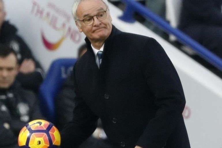Britain Soccer Football - Leicester City v Manchester United - Premier League - King Power Stadium - 5/2/17 Leicester City manager Claudio Ranieri Action Images via Reuters / Carl Recine Livepic EDITORIAL USE ONLY. No use with unauthorized audio, video, data, fixture lists, club/league logos or "live" services. Online in-match use limited to 45 images, no video emulation. No use in betting, games or single club/league/player publications. Please contact your account representative for further details.