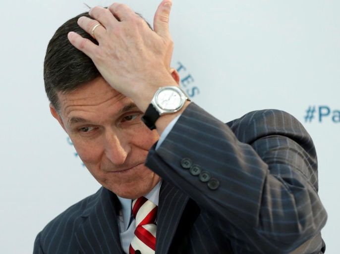 FILE PHOTO: Former Defense Intelligence Agency Director retired Army Lt. Gen. Michael Flynn, incoming White House national security adviser, attends "2017 Passing the Baton" conference at the U.S. Institute of Peace in Washington, U.S., January 10, 2017. REUTERS/Yuri Gripas/File Photo