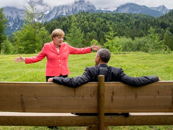 (FILE) - A file picture dated 08 June 2015 shows German Chancellor Angela Merkel talks to US President Barack Obama who sits on a bench facing the Wetterstein mountains during a G7 meeting at Elmau Castle in Elmau, Germany. On 04 November 2008, then Democratic Senator Barack Obama (Illinois), at age 47, earned 365 electoral votes and nearly 53 of the popular vote in a wider-than-expected margin of victory against Republican Senator John McCain in the US Presidential elections. He became the 44th president of the United States and the first African American to be elected to office. President Obama quickly became known as a progressive politician and was named the 2009 Nobel Peace Prize laureate nine months after his inauguration. However, he faced his share of challenges during his 8-year tenure. The Republicans held control of the Senate throughout his time in the White House and he faced constant challenges passing legislation. His administration is generally known for pursuing policies such as gun control, greater inclusiveness for LGBT Americans, the promotion of the 2015 Paris Agreement on global climate change and the Obamacare health care program for Americans. It is also known for a series of historic initiatives in international relations such as a nuclear deal with Iran and normalized relations with Cuba. EPA/MICHAEL KAPPELER / POOL GERMANY OUT