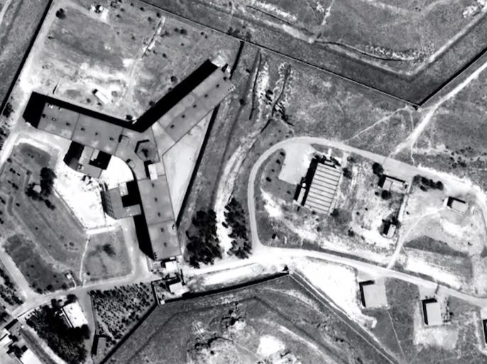 An undated handout photo made available by Amnesty International/Forensic Architecture shows Saydnaya prison in Syria. Amensty International reported on 06 February 2017 between 5.000 and 13.000 people have been executed in Saydnaya prison between September 2011 and December 2015. Most of them were civilian opposition supporters, Amnesty International says. EPA/AMENSTY INTERNATIONAL / FORENSIC ARCHITECTURE HANDOUT