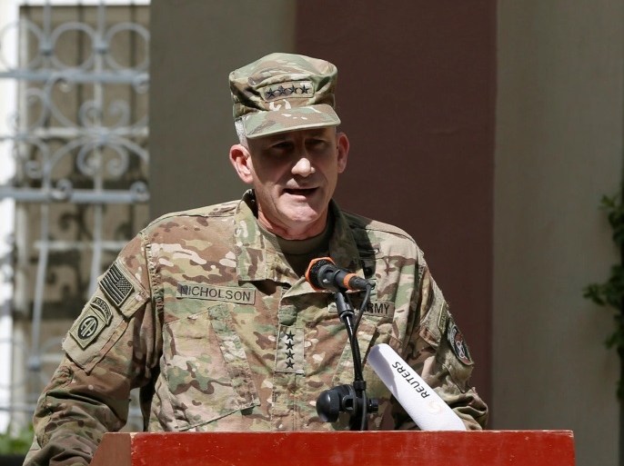 U.S. Army General John Nicholson, Commander of Resolute Support forces and U.S. forces in Afghanistan, speaks during a memorial ceremony to commemorate the 15th anniversary of the 9/11 attacks, in Kabul, Afghanistan September 11, 2016. REUTERS/Omar Sobhani