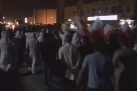 مظاهرات في جزيرة سترة بالبحرين عشية محاكمة المرجع الشيعي عيسى قاسم