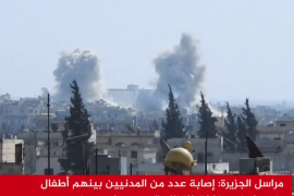 جرح عدد من المدنيين في قصف مدفعي وغارات لطائرات النظام السوري على بلدات بريف حمص